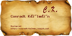 Conradt Kálmán névjegykártya